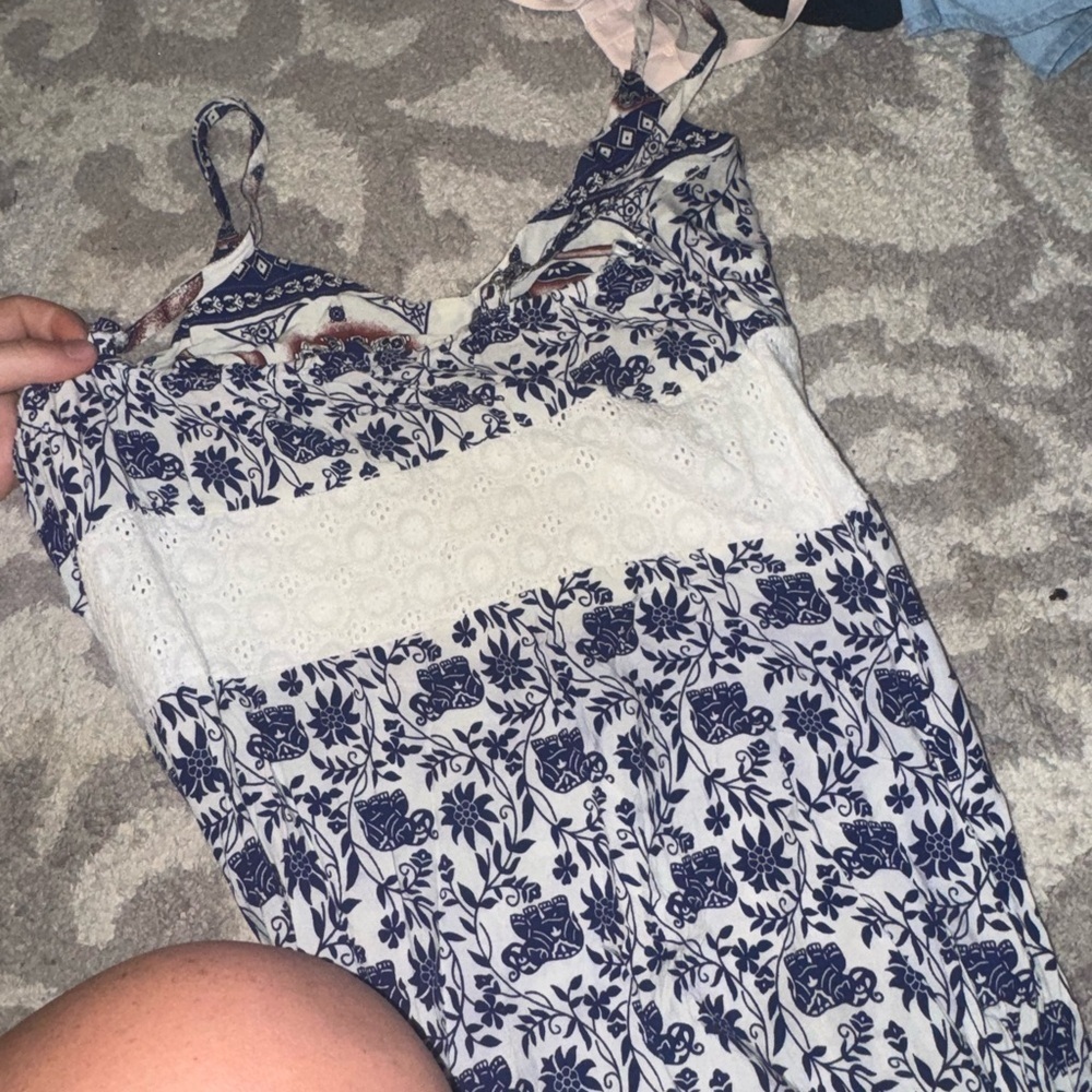 Floral Blue and White Women's Dress